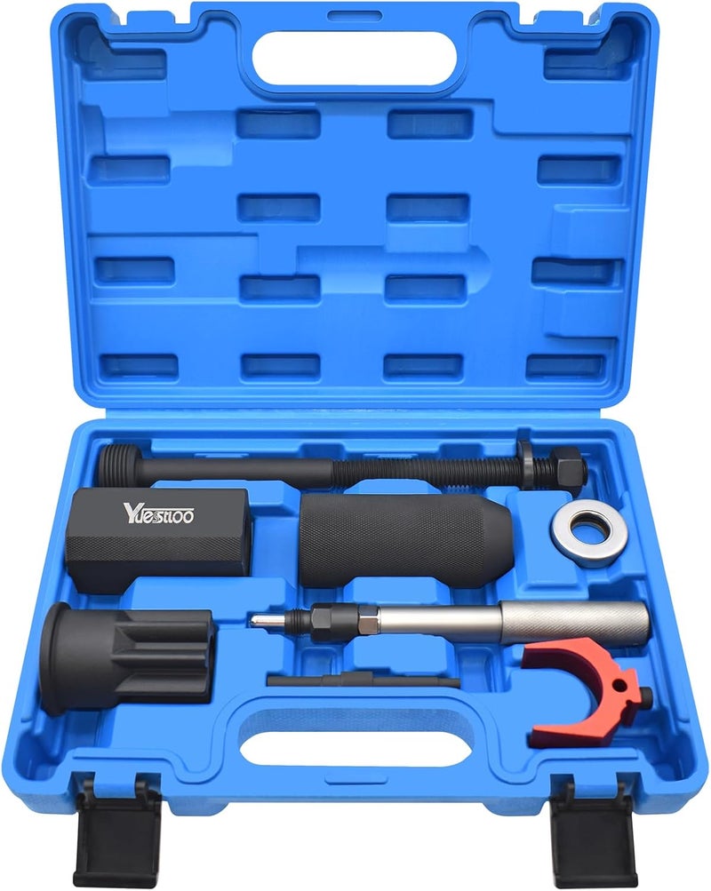 Yuesstloo 9U-6891 Injector Sleeve Remover Installer Set + J-42083 Automatic Timing Pin + 9U-7227 Injector Height Tool + J-38587-A Engine Barring Socket Fits for CAT Caterpillar 3406E C15 C16 Engines - Image 1